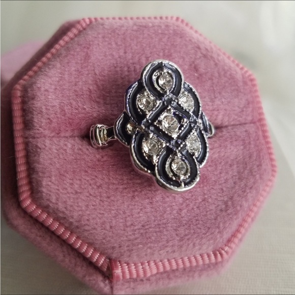 Swarovski Elements Blue Vintage Look Ring NEW - Picture 11 of 12